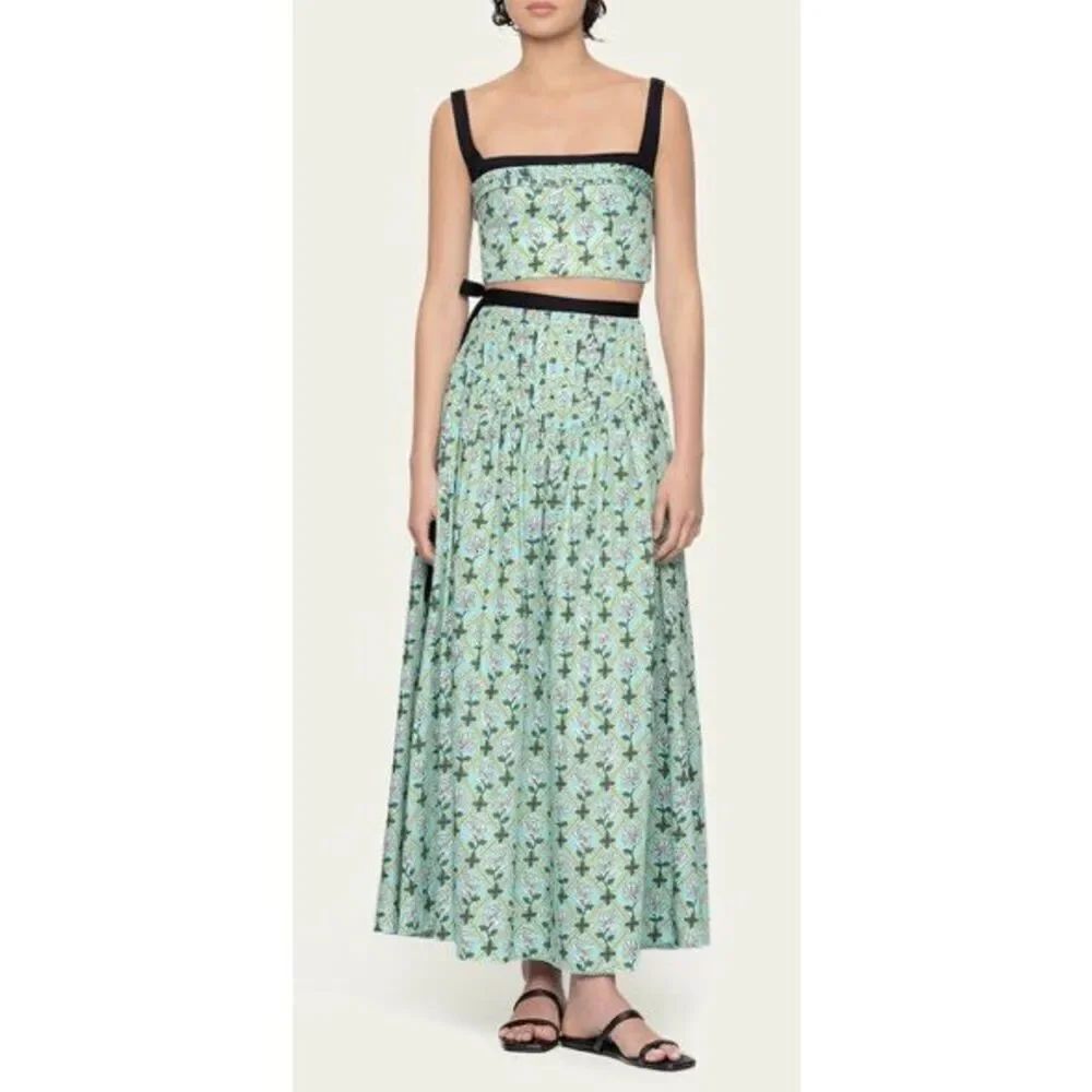 AGUA BY AGUA BENDITA Nectarina Cotton Poplin Crop Top NWT Size Medium